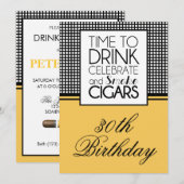 Uitnodiging voor verjaardagsfeest Drankjes & Sigar (Voorkant / Achterkant)
