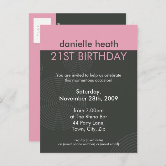 UITNODIGING VOOR VERJAARDAGSFEEST:: Dynamic Centri (Voorkant / Achterkant)