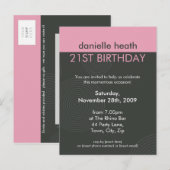 UITNODIGING VOOR VERJAARDAGSFEEST:: Dynamic Centri Briefkaart (Voorkant / Achterkant)