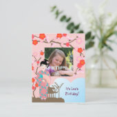 Uitnodiging voor verjaardagsfeest Geisha girl (Staand voorkant)