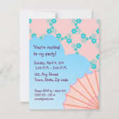 Uitnodiging voor verjaardagsfeest Geisha girl (Achterkant)