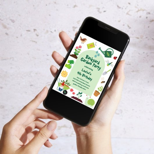 Uitnodiging voor verjaardagsfeest in de achtertuin