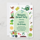 Uitnodiging voor verjaardagsfeest in de achtertuin (Voorkant)
