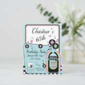 Uitnodiging voor verjaardagsfeest in een diner uit (Staand voorkant)