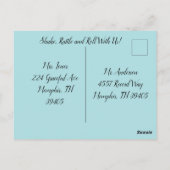 Uitnodiging voor verjaardagsfeest in een diner uit (Achterkant)