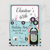 Uitnodiging voor verjaardagsfeest in een diner uit (Voorkant)