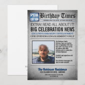 Uitnodiging voor verjaardagsfeest in krant op voor (Voorkant / Achterkant)