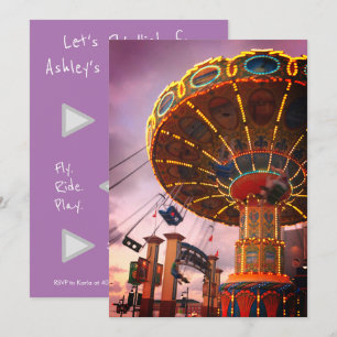 Uitnodiging voor verjaardagsfeest in pretpark