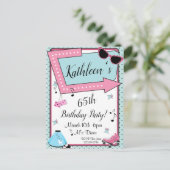 Uitnodiging voor verjaardagsfeest in retro stijl j (Staand voorkant)