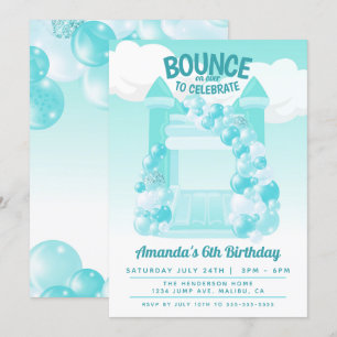 Uitnodiging voor verjaardagsfeest in springhuisje