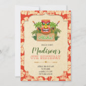 Uitnodiging voor verjaardagsfeest in Tiki (Voorkant)