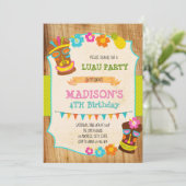 Uitnodiging voor verjaardagsfeest Luau (Staand voorkant)