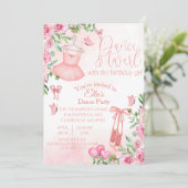 Uitnodiging voor verjaardagsfeest met dans en draa (Staand voorkant)