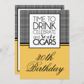 Uitnodiging voor verjaardagsfeest met drankjes en  (Voorkant / Achterkant)