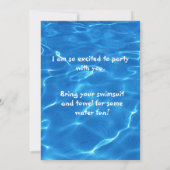 Uitnodiging voor verjaardagsfeest met helderblauw  (Achterkant)