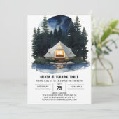 Uitnodiging voor verjaardagsfeest met landelijke t (Staand voorkant)