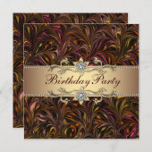 Uitnodiging voor verjaardagsfeest met rode wijn en (Voorkant / Achterkant)