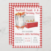 Uitnodiging voor verjaardagsfeest met seafood boil (Voorkant / Achterkant)