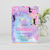 Uitnodiging voor verjaardagsfeest met springkastee (Staand voorkant)