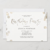 Uitnodiging voor verjaardagsfeest Modern Gold Look (Voorkant)