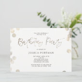 Uitnodiging voor verjaardagsfeest Modern Gold Look (Staand voorkant)