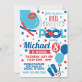 Uitnodiging voor verjaardagsfeest op 4 juli (Voorkant)