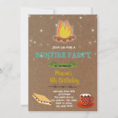Uitnodiging voor verjaardagsfeest op Bonfire (Voorkant)