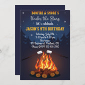 Uitnodiging voor verjaardagsfeest op Bonfire Campi (Voorkant / Achterkant)