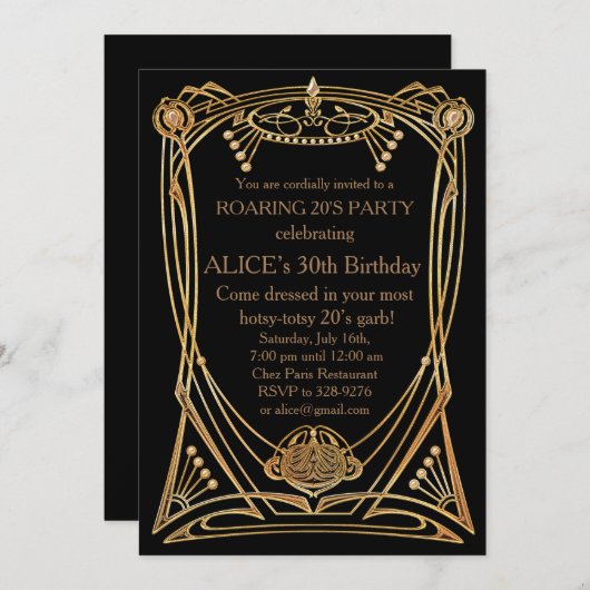 Uitnodiging voor verjaardagsfeest op elke leeftijd (Voorkant / Achterkant)