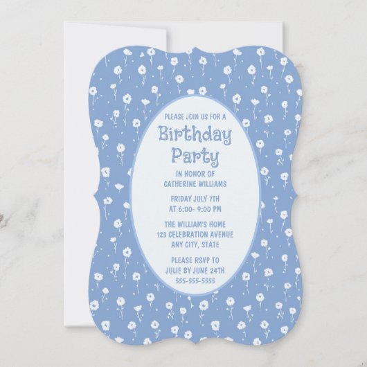 Uitnodiging voor verjaardagsfeest op elke leeftijd (Voorkant)