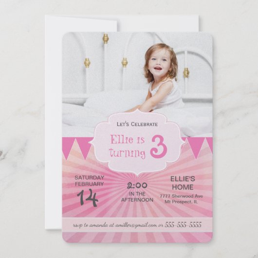 Uitnodiging voor verjaardagsfeest op foto | Carnav (Voorkant)