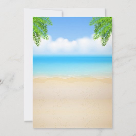 Uitnodiging voor verjaardagsfeest op het strand va (Achterkant)