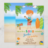 Uitnodiging voor verjaardagsfeest op het strand va (Voorkant / Achterkant)