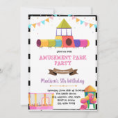 Uitnodiging voor verjaardagsfeest op meisjesspeelp (Voorkant)