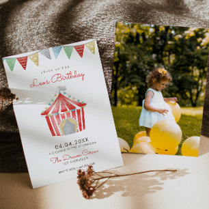 Uitnodiging voor verjaardagsfeest Oud circus
