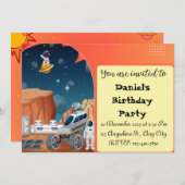 Uitnodiging voor verjaardagsfeest | Outer Space Pa (Voorkant / Achterkant)