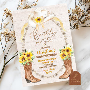Uitnodiging voor verjaardagsfeest Pearl Sunflower 