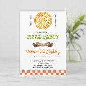 Uitnodiging voor verjaardagsfeest Pizza (Staand voorkant)