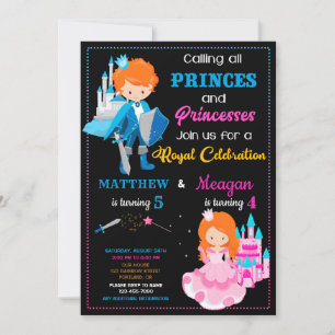 Uitnodiging voor verjaardagsfeest prins en prinses