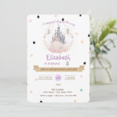 Uitnodiging voor verjaardagsfeest Prinsessen Kaste (Staand voorkant)