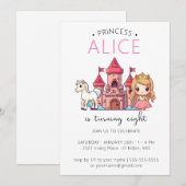 Uitnodiging voor verjaardagsfeest Prinsessenkastee (Voorkant / Achterkant)