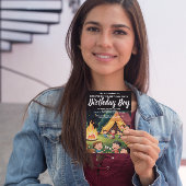 Uitnodiging voor verjaardagsfeest rond het kampvuu