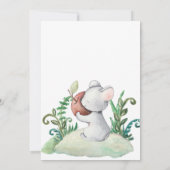 Uitnodiging voor verjaardagsfeest van bosdieren (Achterkant)