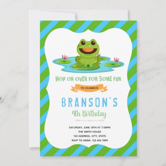 Uitnodiging voor verjaardagsfeest van boskikker (Voorkant)