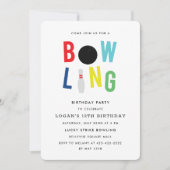 Uitnodiging voor verjaardagsfeest van Bowling Fun  (Voorkant)