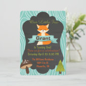 Uitnodiging voor verjaardagsfeest van Cute Fox Woo (Staand voorkant)