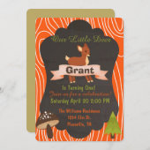 Uitnodiging voor verjaardagsfeest van Cute hert Wo (Voorkant / Achterkant)