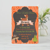 Uitnodiging voor verjaardagsfeest van Cute hert Wo (Staand voorkant)