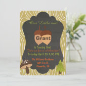 Uitnodiging voor verjaardagsfeest van Cute Nut Woo (Staand voorkant)