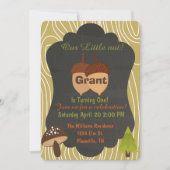 Uitnodiging voor verjaardagsfeest van Cute Nut Woo (Voorkant)